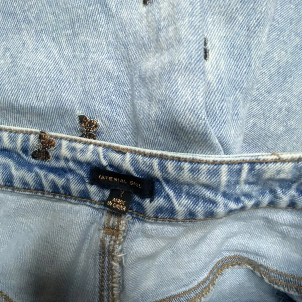 Butterfly Denim Jeans size 7 Material Girl Embroidered - Picture 6 of 7